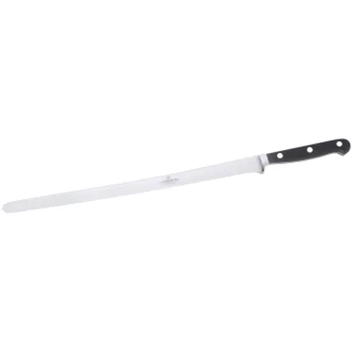Billig Lachsmesser lang schmal gerade Klinge glatter Schliff Klingenlänge 32 cm L 43,5 cm